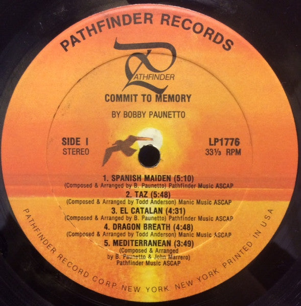 Bobby Vince Paunetto : Commit To Memory (LP, Album)