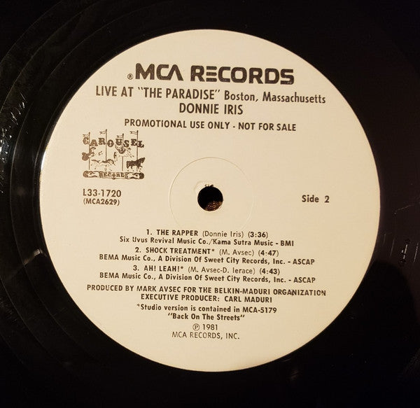 Donnie Iris : Live (12", EP, Promo)