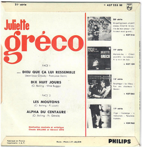 Juliette Gréco : 21e Série (7", EP)