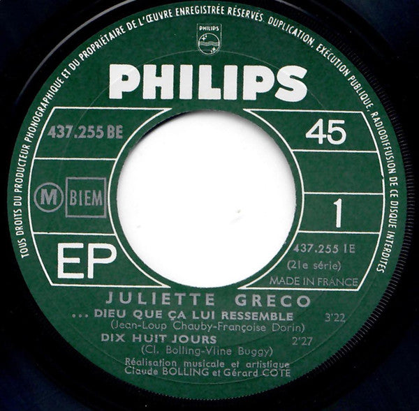 Juliette Gréco : 21e Série (7", EP)