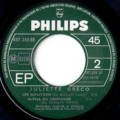 Juliette Gréco : 21e Série (7", EP)