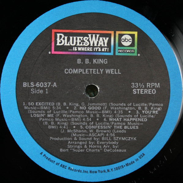 B.B. King : Completely Well (LP, Album, Gat)
