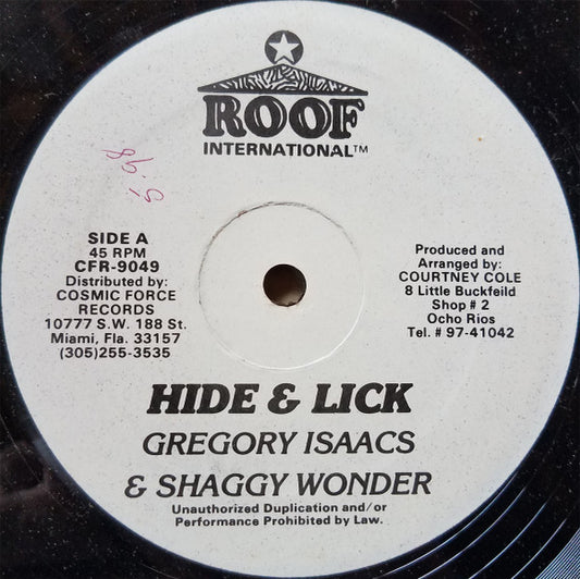 Gregory Isaacs & Shaggy Wonder : Hide & Lick (12")