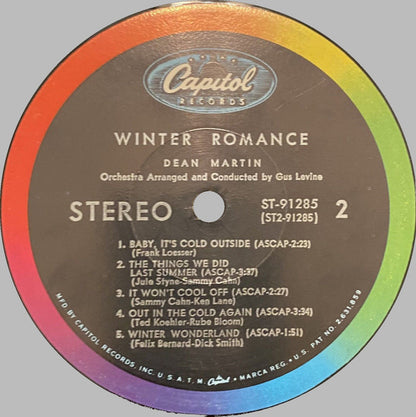 Dean Martin : Winter Romance (LP, Album, Club, RE, Cap)