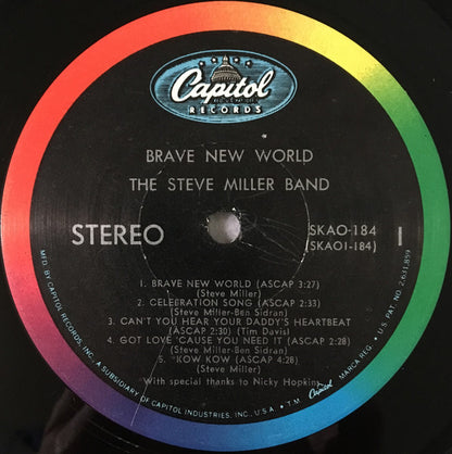 Steve Miller Band : Brave New World (LP, Album, Scr)