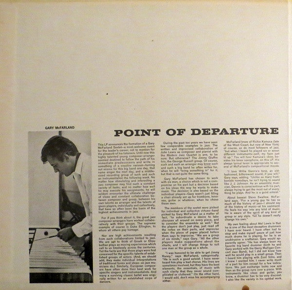 The Gary McFarland Sextet : Point Of Departure (LP, Album, RE)