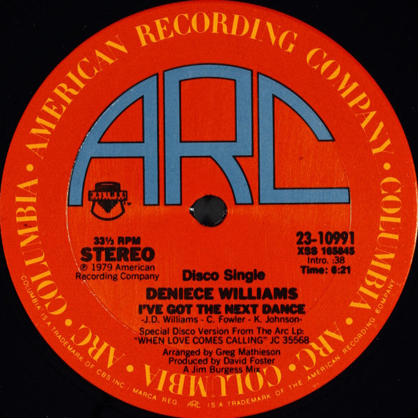 Deniece Williams : When Love Comes Calling / I've Got The Next Dance (12", Single)