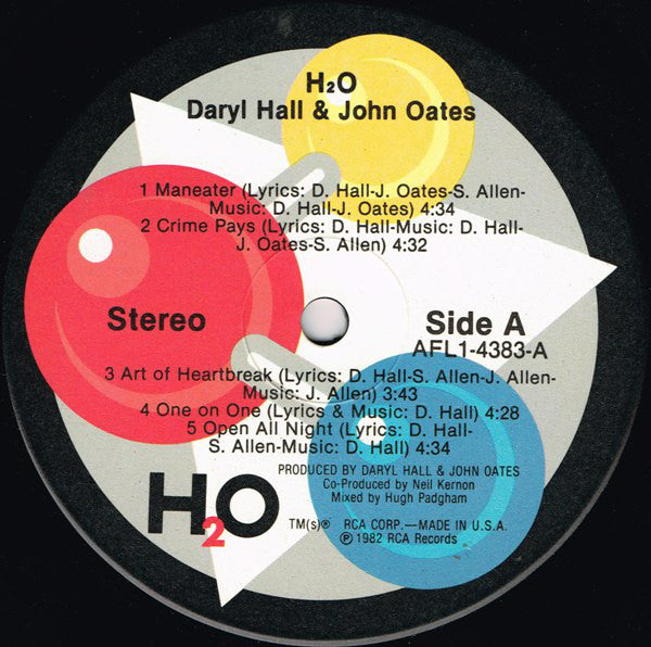 Daryl Hall & John Oates : H₂O (LP, Album, RE, Ind)