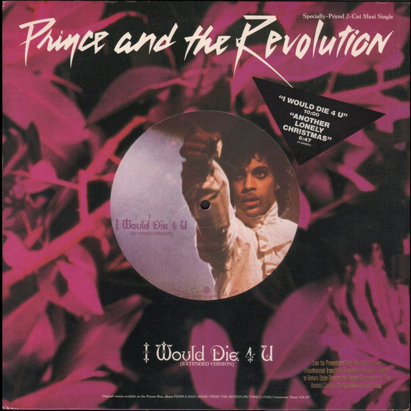 Prince And The Revolution : I Would Die 4 U (Extended Version) (12", Maxi)