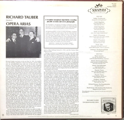Richard Tauber : Opera Arias (LP, Comp, Mono)