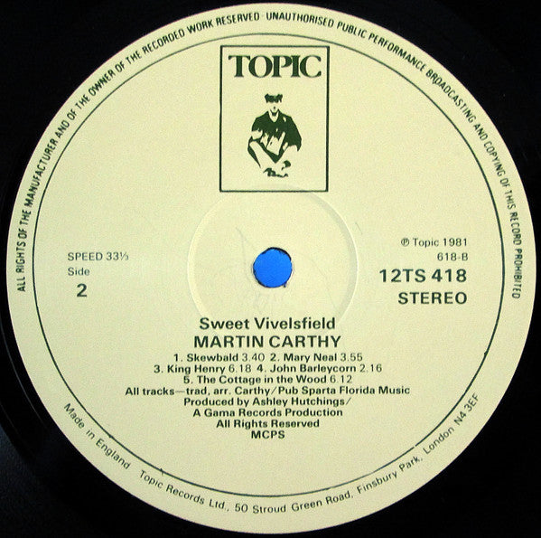 Martin Carthy : Sweet Wivelsfield (LP, Album, RE)