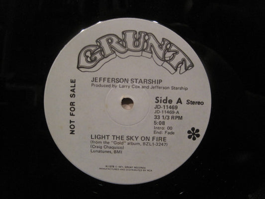 Jefferson Starship : Light The Sky On Fire / Hyperdrive (12", Promo)