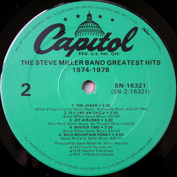 Steve Miller Band : Greatest Hits 1974-78 (LP, Comp, RE, Spe)