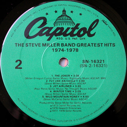 Steve Miller Band : Greatest Hits 1974-78 (LP, Comp, RE, Spe)
