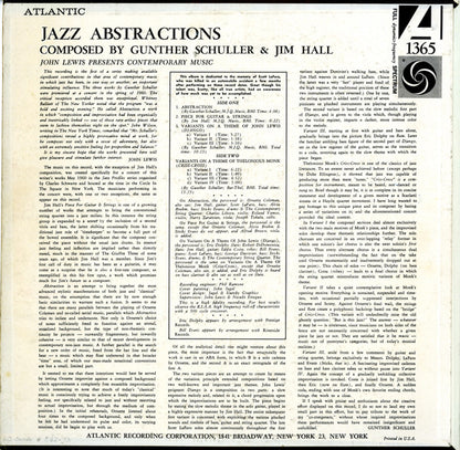 John Lewis (2) : Jazz Abstractions (LP, Album, Mono)