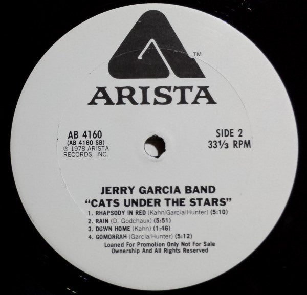 The Jerry Garcia Band : Cats Under The Stars (LP, Album, Promo)