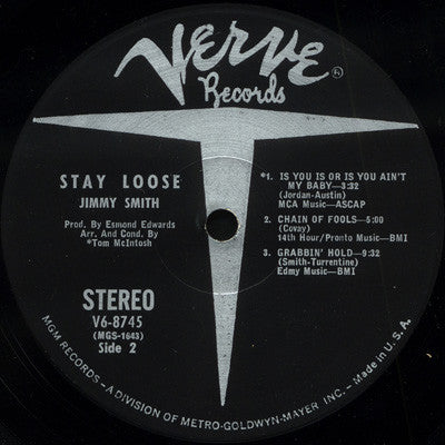 Jimmy Smith : Stay Loose (LP, Album, Gat)