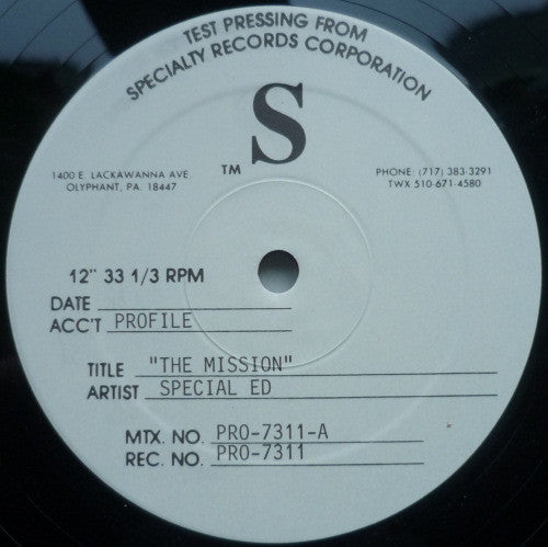Special Ed : The Mission / See It Ya (12", Single, TP)