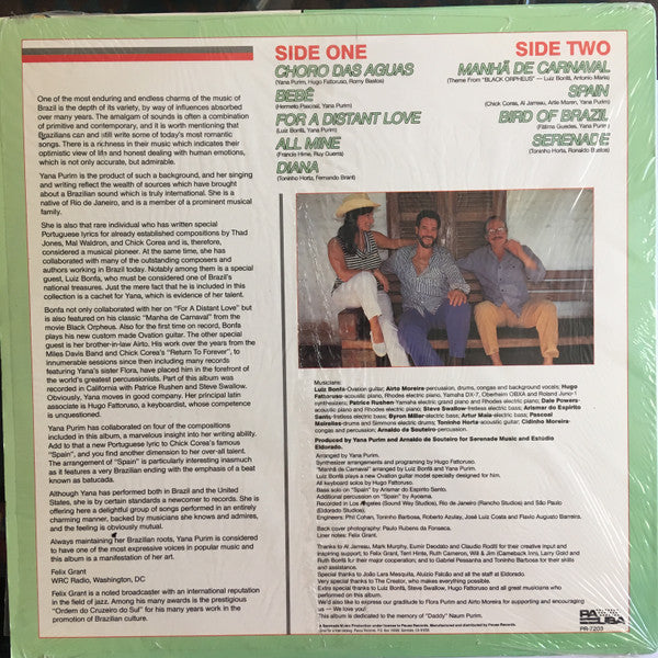 Yana Purim, Luiz Bonfá, Airto Moreira : For A Distant Love (LP, Album)