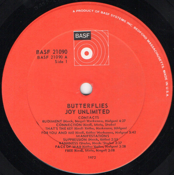 Joy Unlimited : Butterflies (LP, Album, Gat)