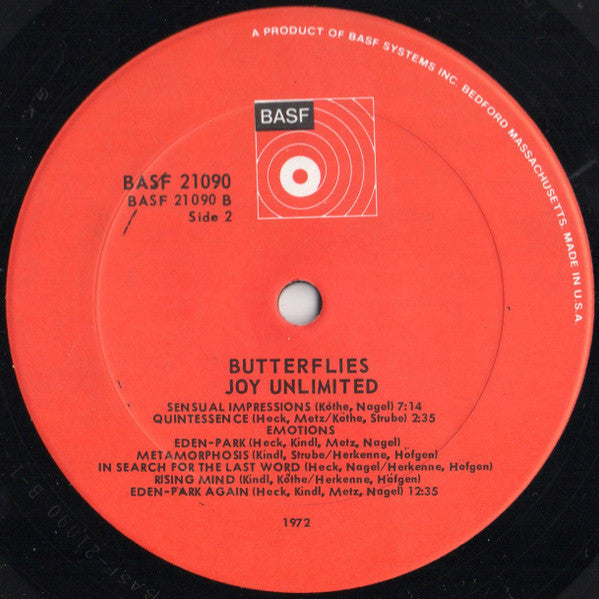 Joy Unlimited : Butterflies (LP, Album, Gat)