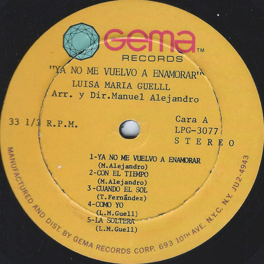 Luisa María Güell : Ya No Me Vuelvo A Enamorar (LP)