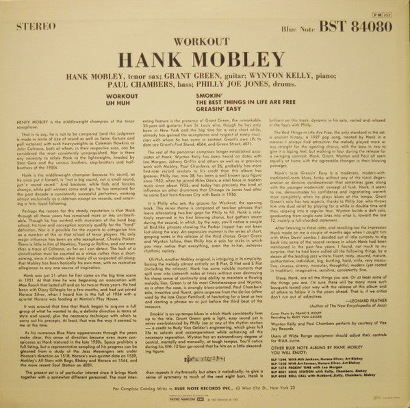 Hank Mobley : Workout (LP, Album, RE)
