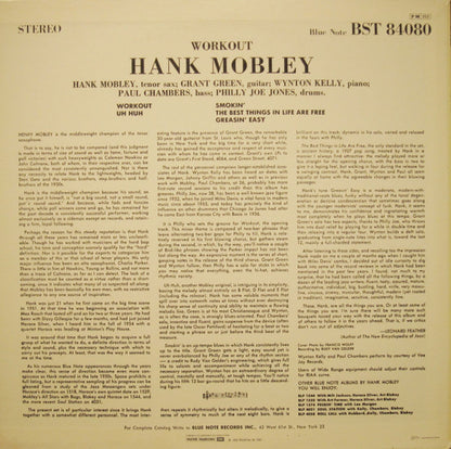 Hank Mobley : Workout (LP, Album, RE)