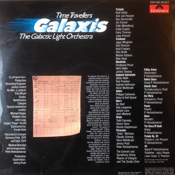 Time Travellers (5) / The Galactic Light Orchestra : Galaxis (LP, Album)
