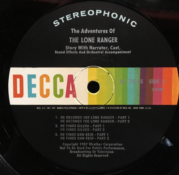 George W. Trendle : The Adventures Of The Lone Ranger (LP, Album, RE)