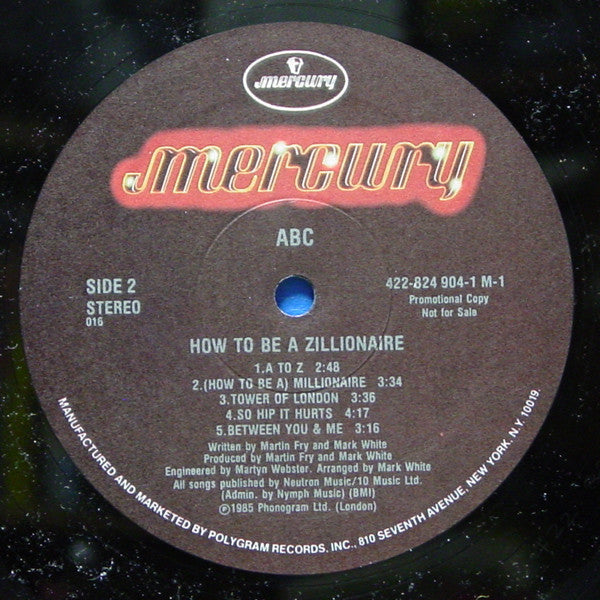 ABC : How To Be A Zillionaire! (LP, Album, Promo)