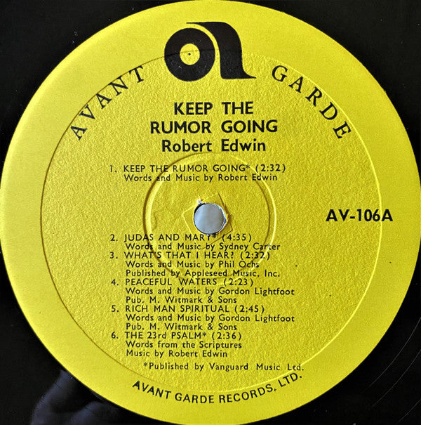 Robert Edwin (2) : Keep The Rumor Going (LP)