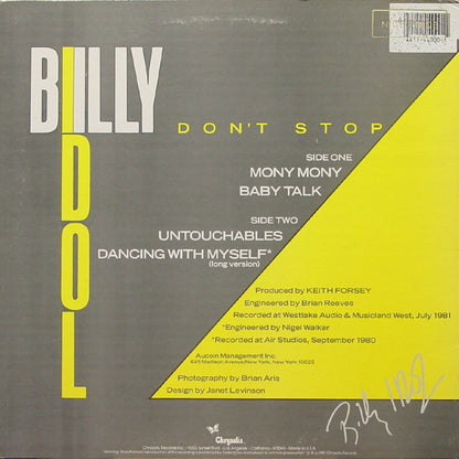 Billy Idol : Don't Stop (12", EP)