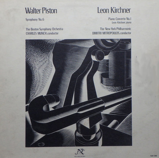 Walter Piston, Boston Symphony Orchestra, Charles Munch / Leon Kirchner, New York Philharmonic, Dimitri Mitropoulos : Symphony No. 6 / Piano Concerto No. 1 (LP, Comp, Mono, RE, Gat)