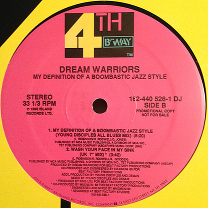Dream Warriors : My Definition Of A Boombastic Jazz Style (12", Single, Promo, Lab)