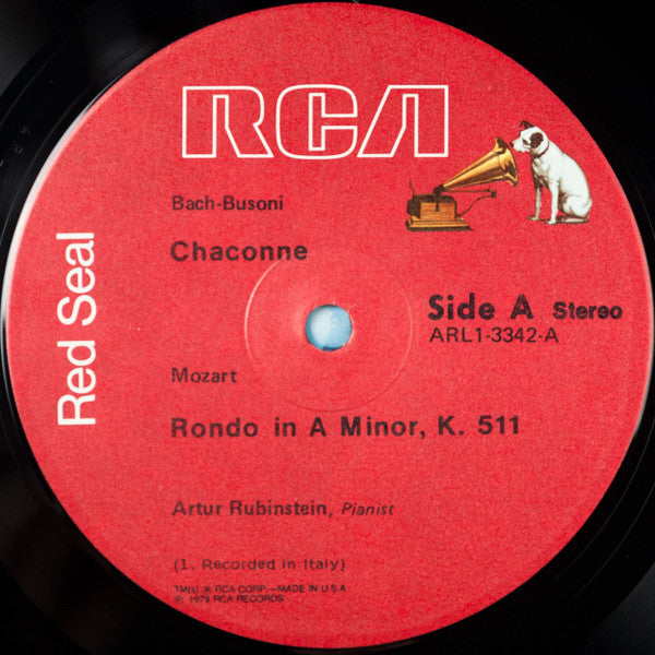 Arthur Rubinstein, César Franck, Johann Sebastian Bach - Ferruccio Busoni, Wolfgang Amadeus Mozart : Prélude, Chorale And Fugue / Chaconne / Rondo In A Minor (LP, Album)