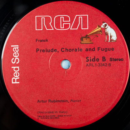 Arthur Rubinstein, César Franck, Johann Sebastian Bach - Ferruccio Busoni, Wolfgang Amadeus Mozart : Prélude, Chorale And Fugue / Chaconne / Rondo In A Minor (LP, Album)