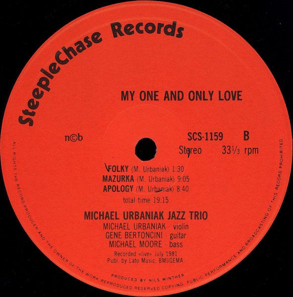 Michael Urbaniak Jazz Trio : My One And Only Love (LP, Album)