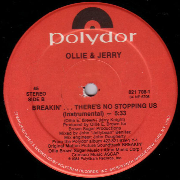 Ollie And Jerry : Breakin'... There's No Stopping Us (12", 53 )