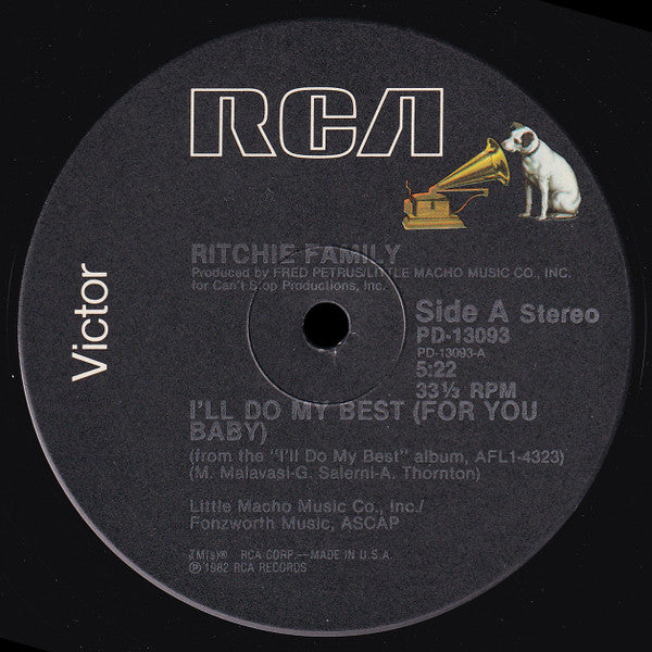 The Ritchie Family : I'll Do My Best (For You Baby) (12")
