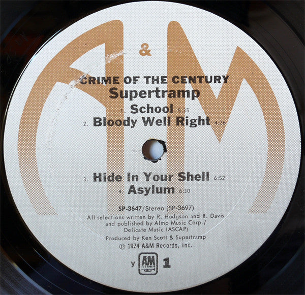 Supertramp : Crime Of The Century (LP, Album, y  )