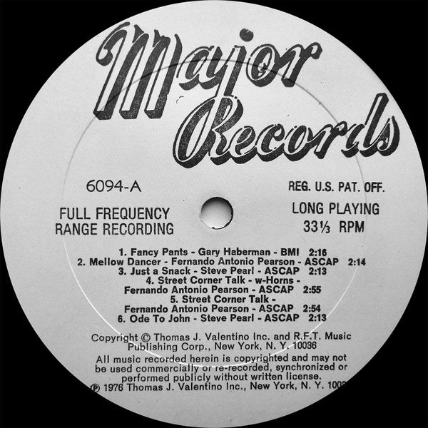 Gary Haberman, Fernando Antonio Pearson, Steve Pearl, Johnny Hawksworth : Production Music (LP)