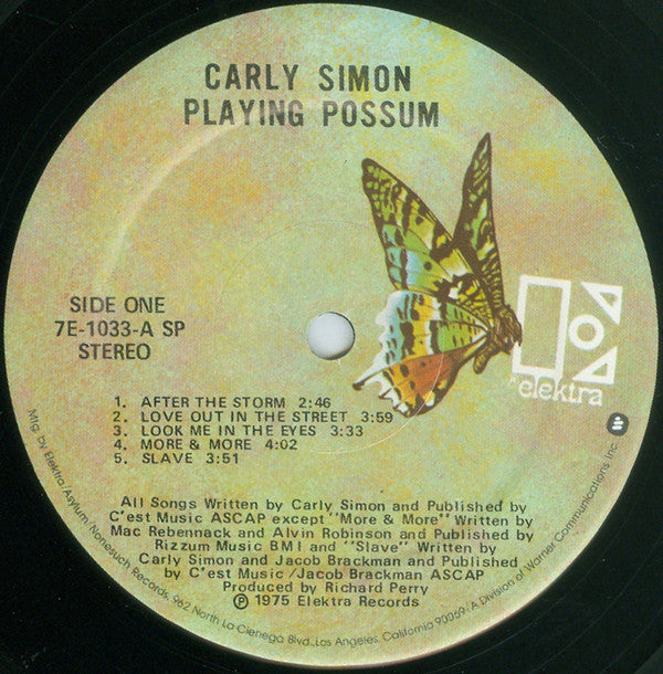 Carly Simon : Playing Possum (LP, Album, SP )