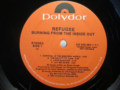 Refugee : Burning From The Inside Out (LP, Album, Promo)