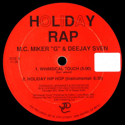 MC Miker G. & DJ Sven : Holiday Rap (12")