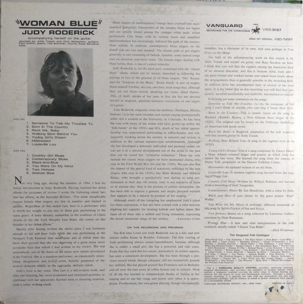 Judy Roderick : Woman Blue ‎ (LP, Mono)