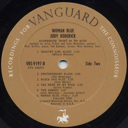 Judy Roderick : Woman Blue ‎ (LP, Mono)