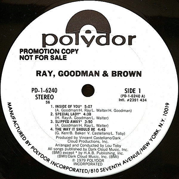 Ray, Goodman & Brown : Ray, Goodman & Brown (LP, Album, Promo, 56 )