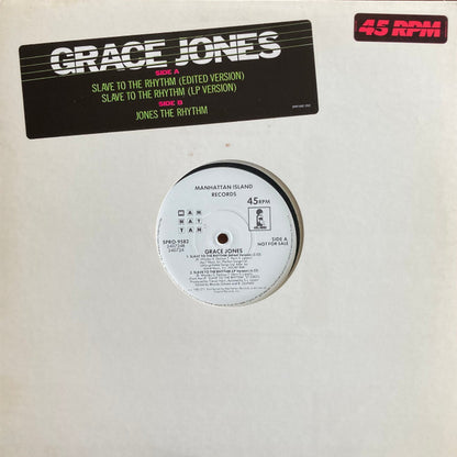 Grace Jones : Slave To The Rhythm / Jones The Rhythm (12", Single, Promo)