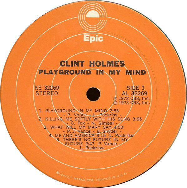 Clint Holmes : Playground In My Mind (LP, Album)